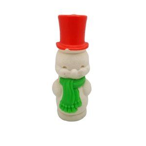 Vintage Snowman Wizard Christmas Air Freshener Figure Wax No Scent Holiday Decor